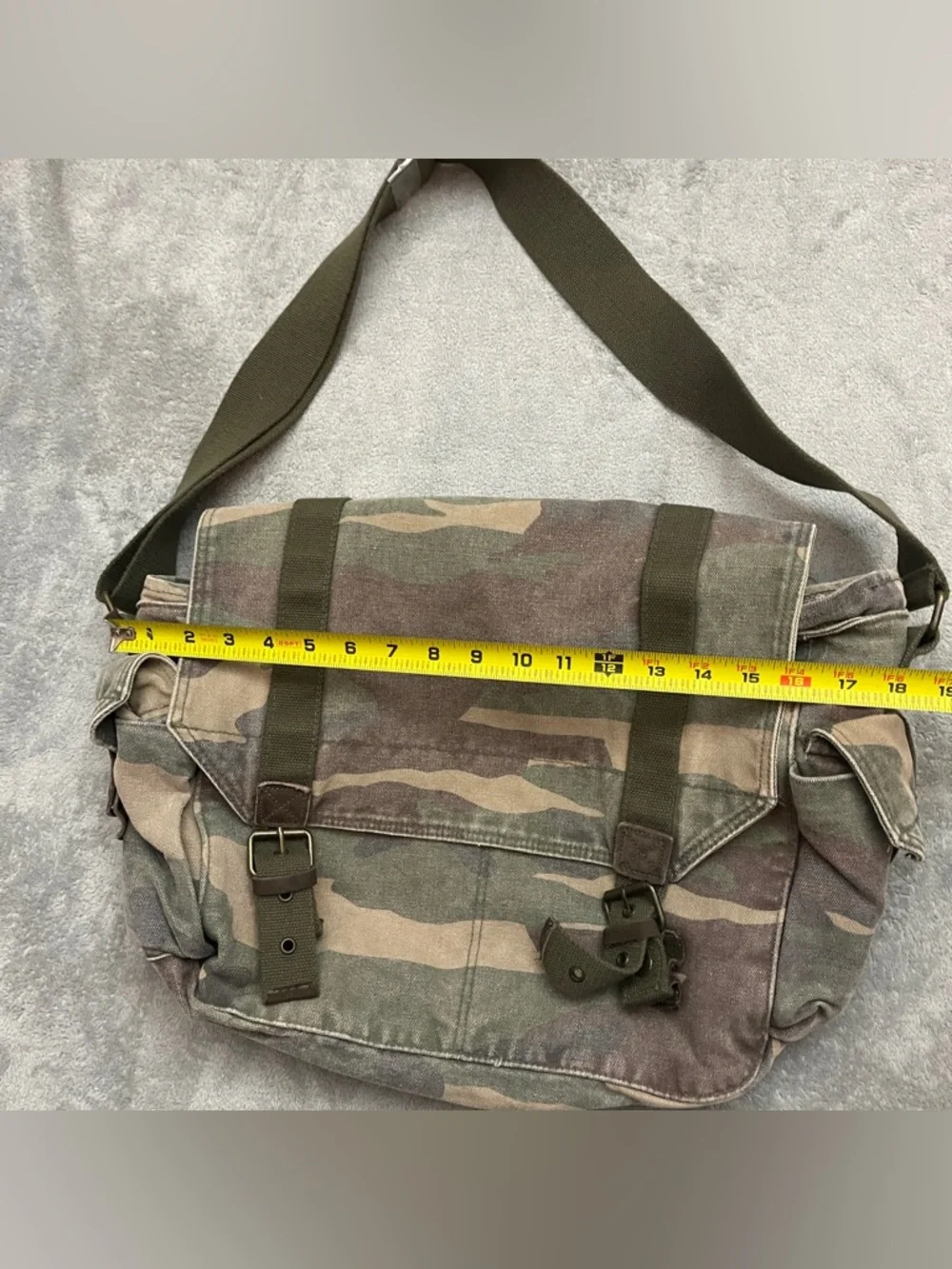 Old Navy Camo Messenger Bag Satchel Vintage 90s Woodland Y2K